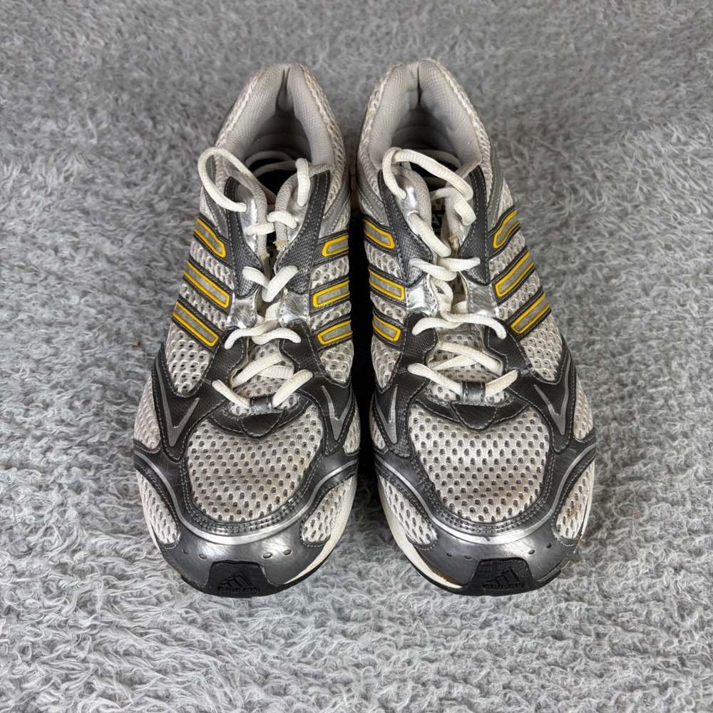 Adidas Men Running Shoes Silver White Yellow Mesh Sneakers 378542 2009 Size 9